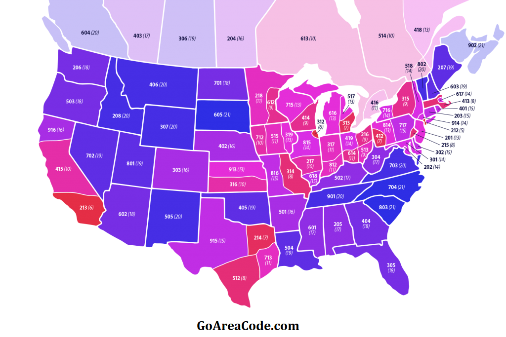 All Area Code Map